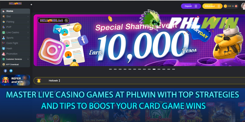 Master live casino games at PHLwin with top strategies and tips to boost your card game wins